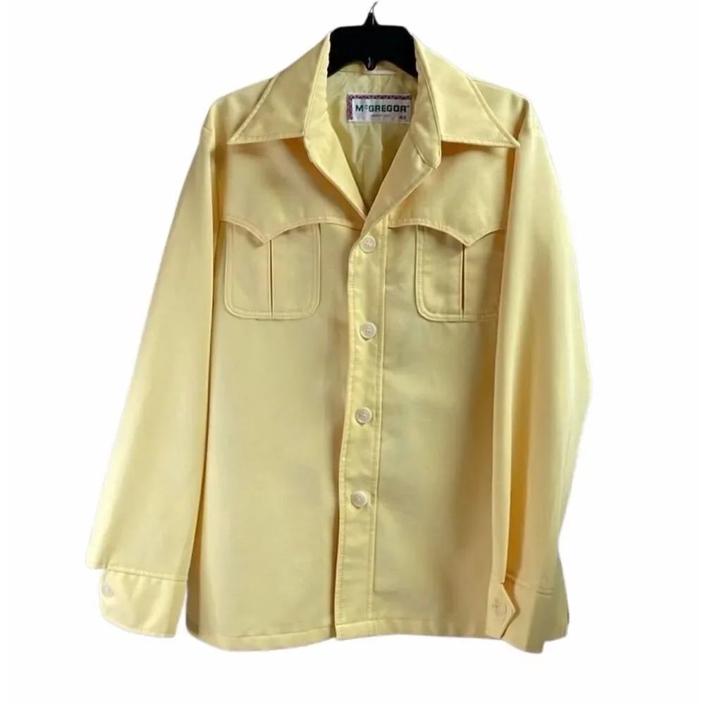 True Vintage 1970s McGregor Butter Yellow Leisure Jacket USA Made Size 42 Union